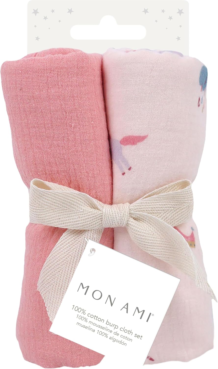 MON AMI Muslin Burp Cloths for Baby – 100% Cotton Burping Cloths for Babies, Extra Absorbent, Ultra-Soft, Baby Essentials