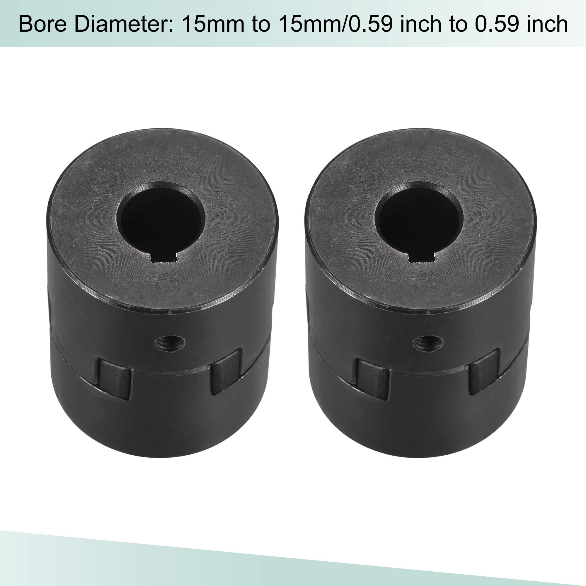 sourcing map Flexible Coupleur Arbre 15mm à 15mm 52mm x 44,5mm Accouplement Moteur Joint
