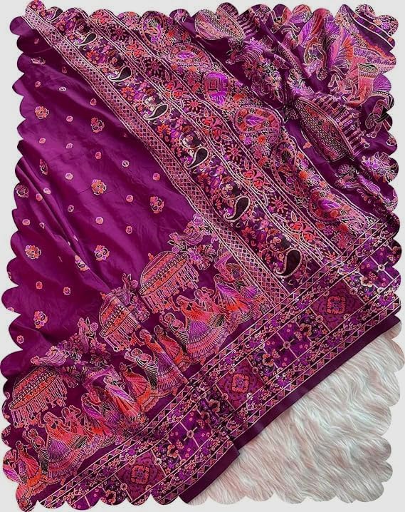 Image of SWORNOF Women's kanjivaram banarasi silk saree Zari Woven for festival Wedding silk with rich pallu Design sarees for women with Unstitched blouse piece