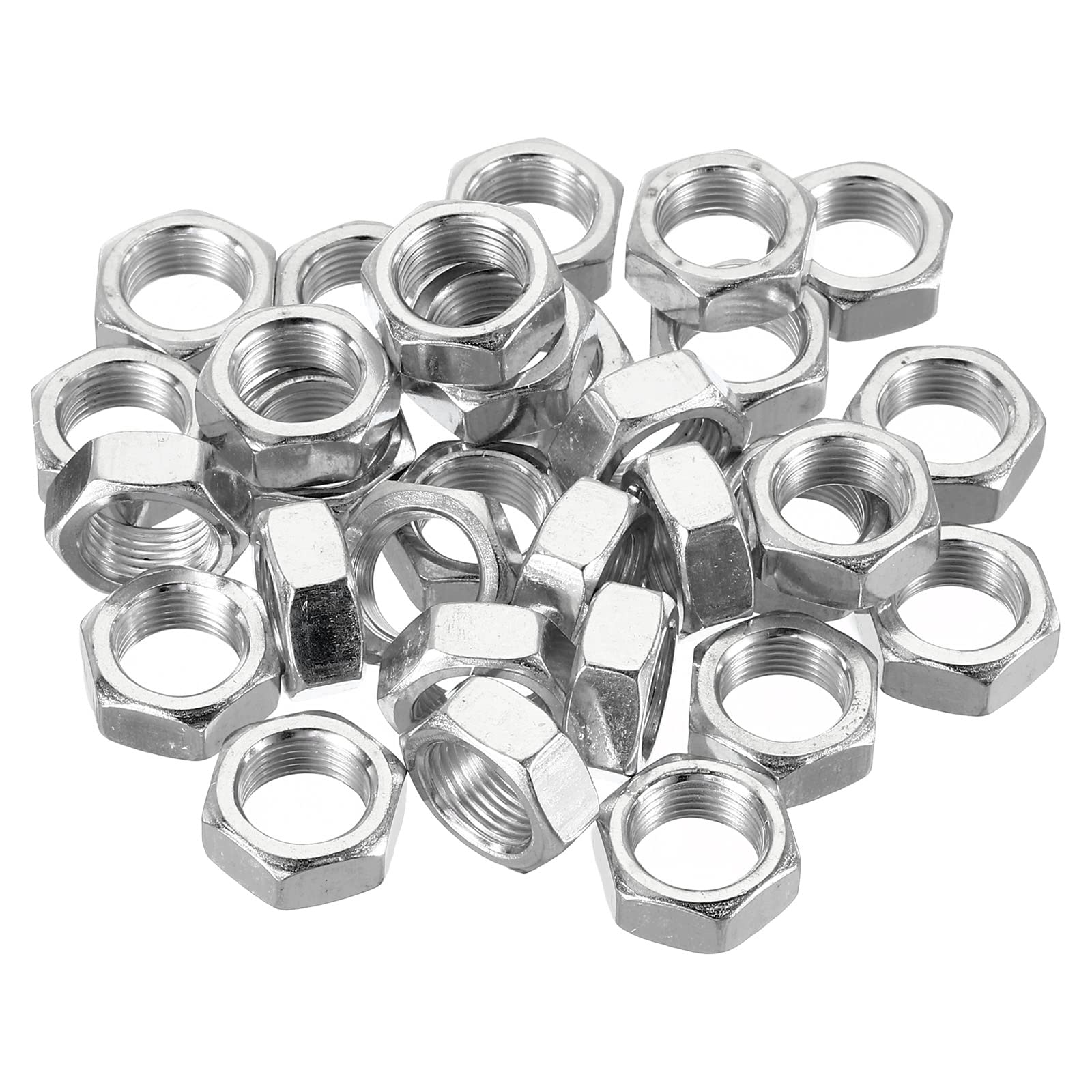 PATIKIL M12 x 1.0 Steel Hex Nuts, 30 Pack Metric Thread Zinc Plated Finished Hardware Nuts Screw Bolt Fasteners 7mm Height โ image 1