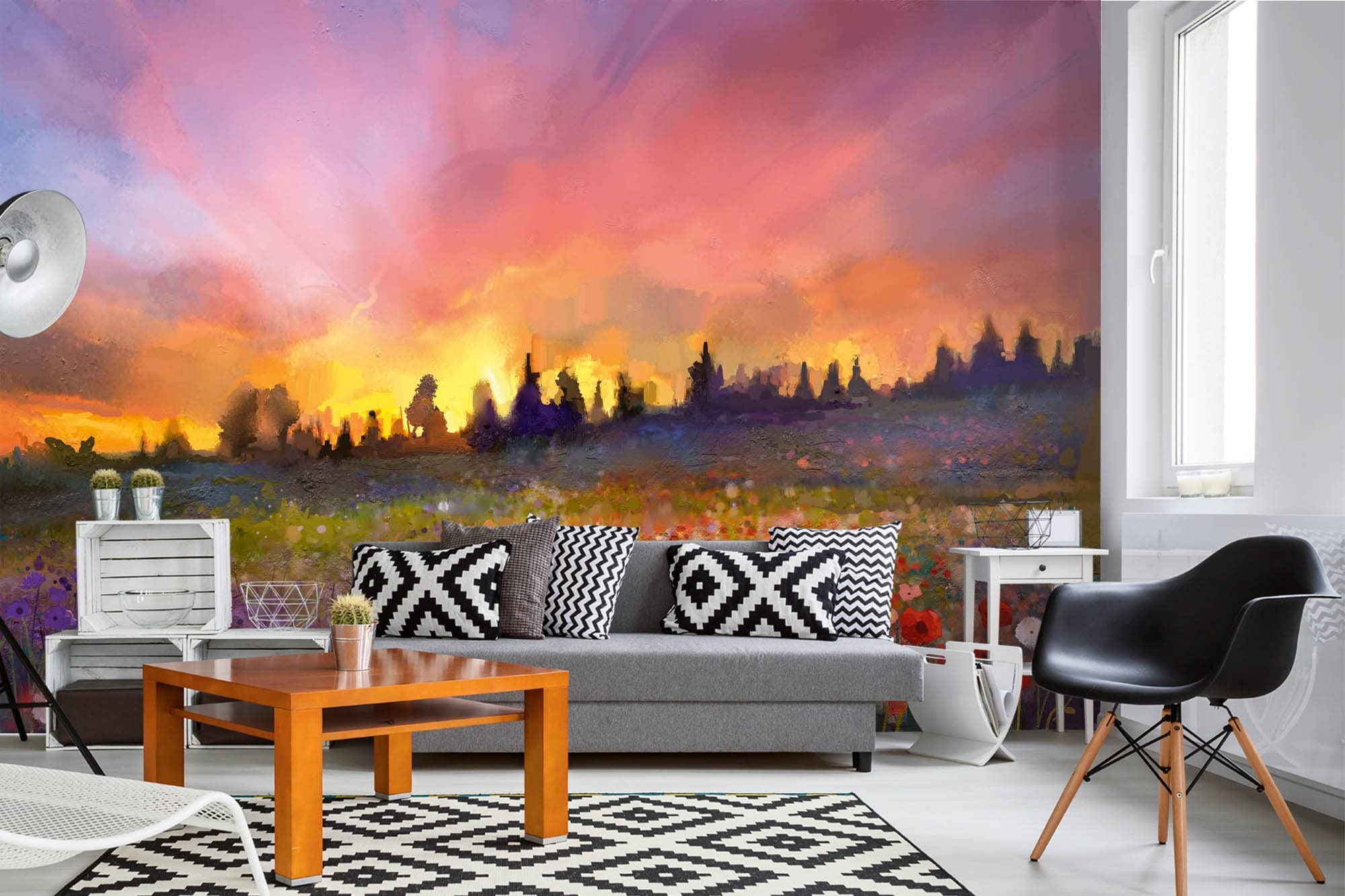 DIMEX LINE Non-Woven Photo Wallpaper Painting - Flower Meadow 375 x 250 cm - Non-Woven Wallpaper, Wall Mural, Wall Pictures - Wallpaper for Living Room, Bedroom, Office, Kitchen