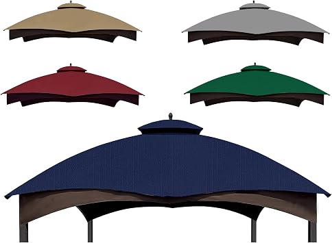 SCOCANOPY Ripstop Replacement Top Compatible with Lowes Allen Roth 10X12 Gazebo Model #GF-12S004B-1/ GF-12S004BTO/TPGAZ17-002C,Navy Blue