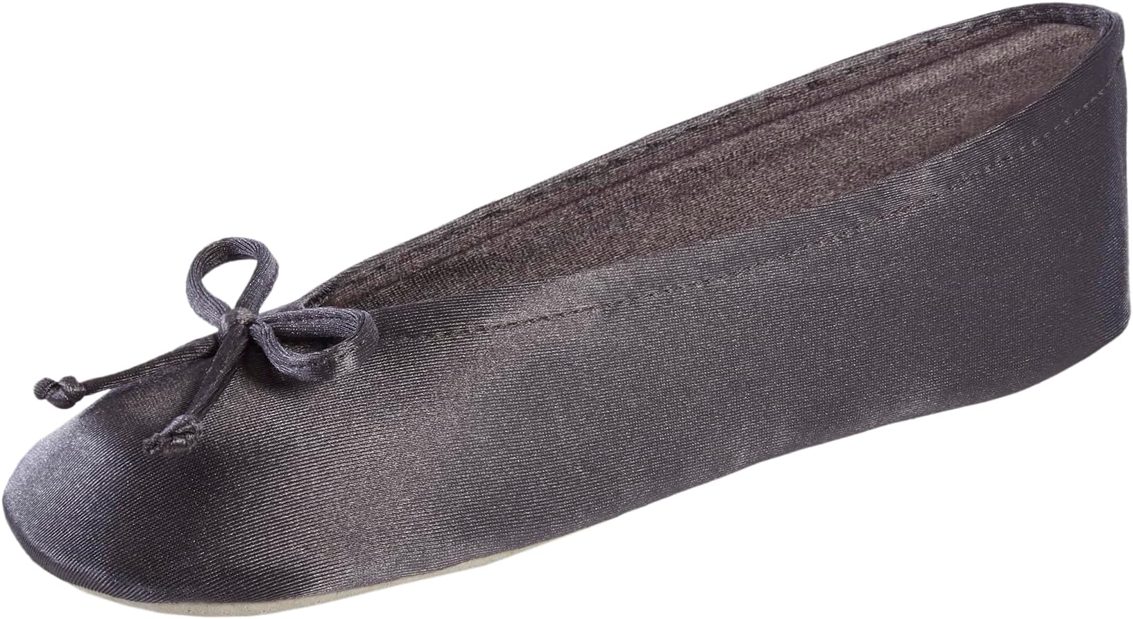 Women's Classic Stretch Satin Ballerina Slippers with Satin and Sequin Bow Tie
