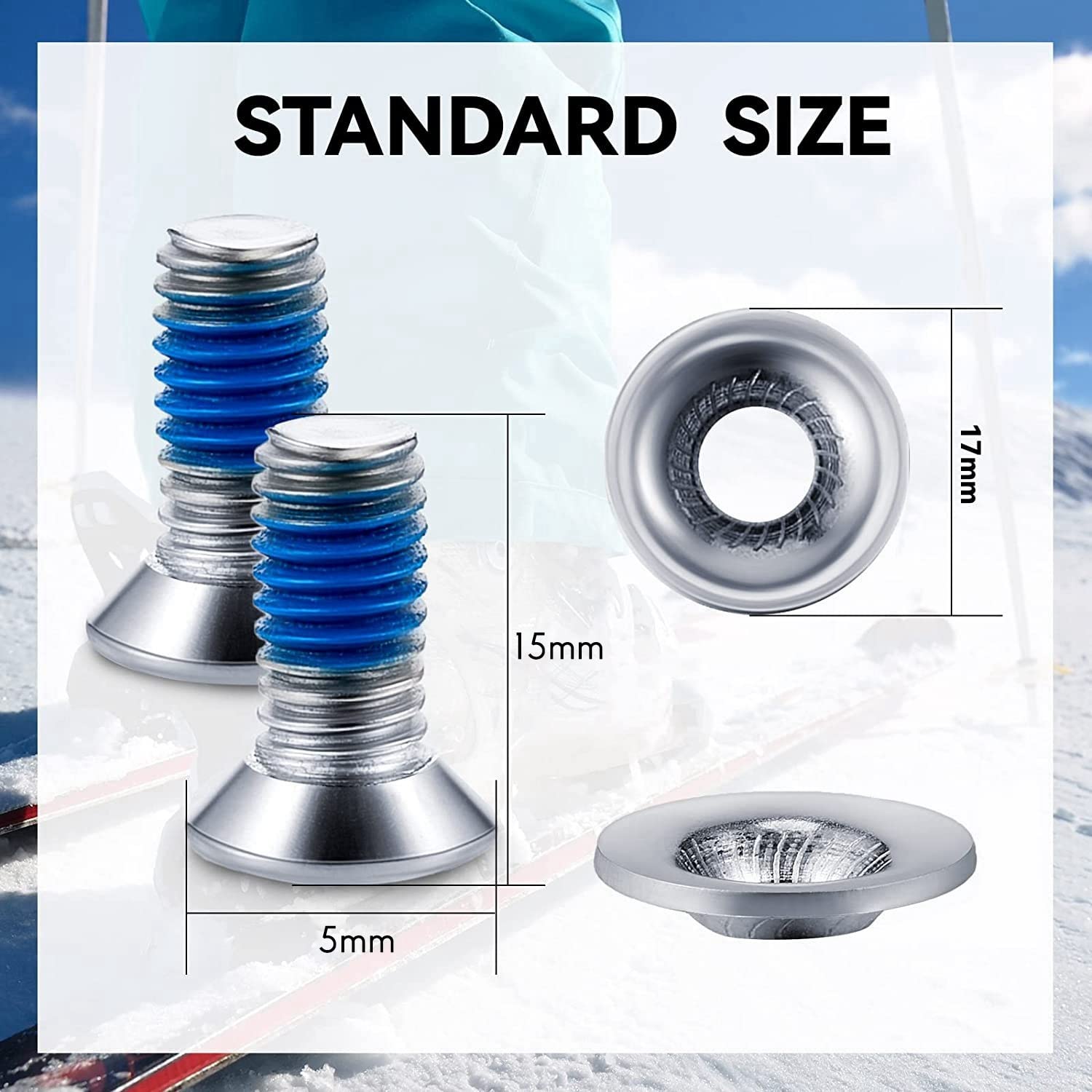 Il Set di di Fissaggio per Snowboard Include 4 Pezzi di di Montaggio per Snowboard e 4 Pezzi di Rondelle per da Snowboard