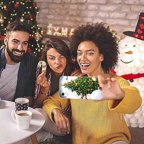 Miniatura 6 de Paquete de 2 fundas transparentes de Navidad para iPhone XR de 6.1 pulgadas, bonito patrón de árboles de Navidad, resistente al amarilleo,