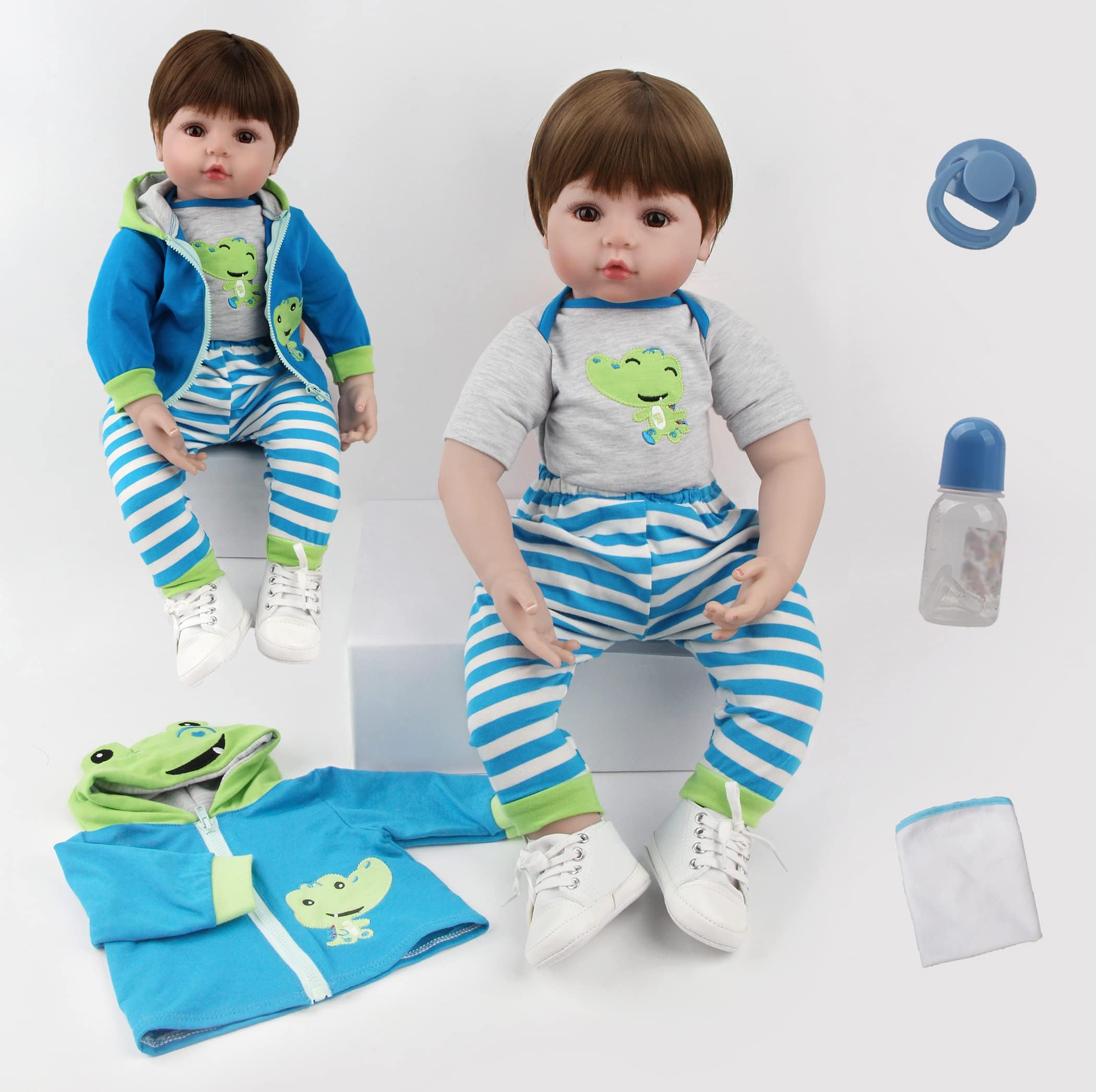antboat 24 inches 60cm Reborn Baby Dolls Boys Soft Silicone Vinyl Cheap Newborn Baby Toddler Toys Eyes Open Reborn Babies Xmas gifts Baby Alive Dolls