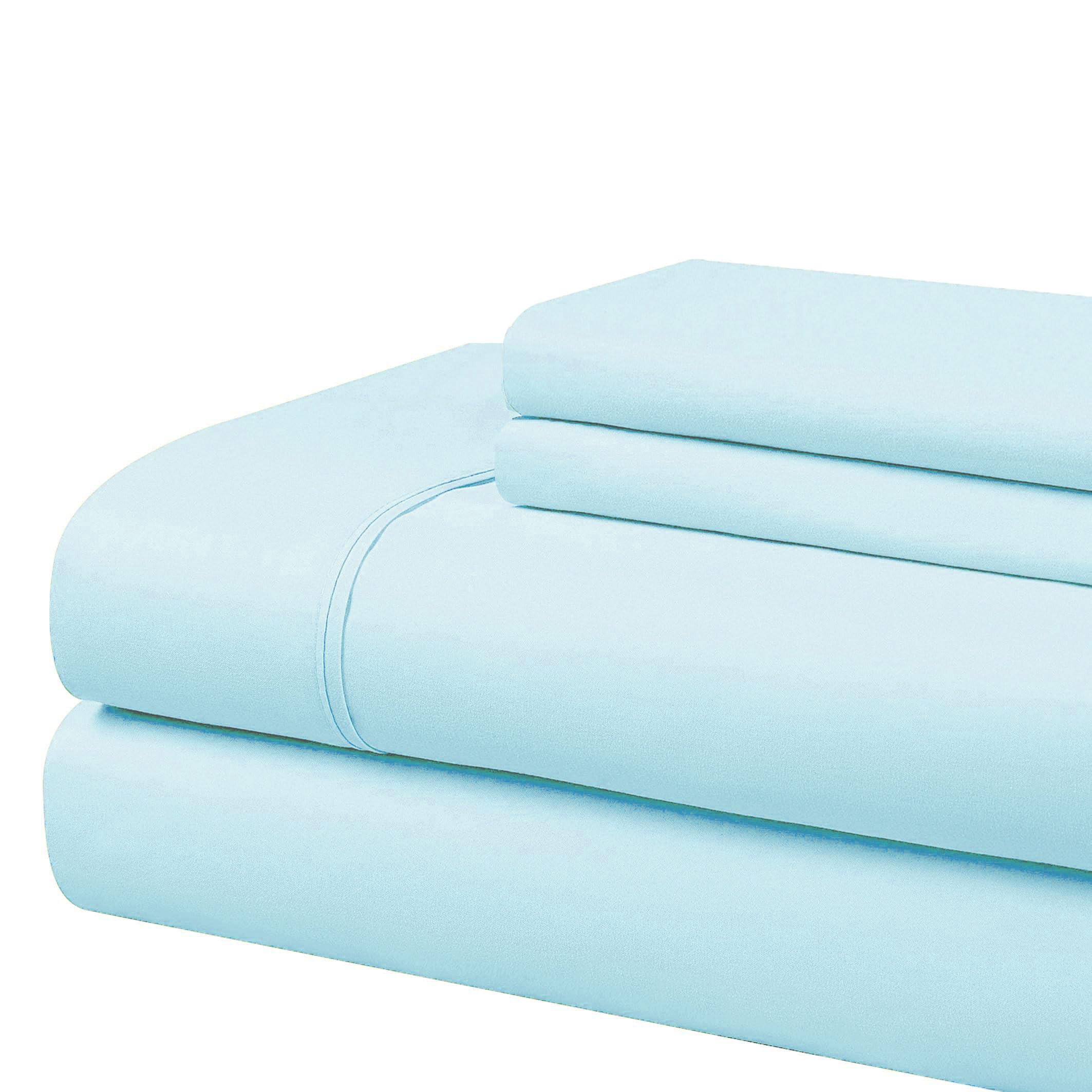 Cathay Home Sheet Set, Microfiber, Aqua, Queen