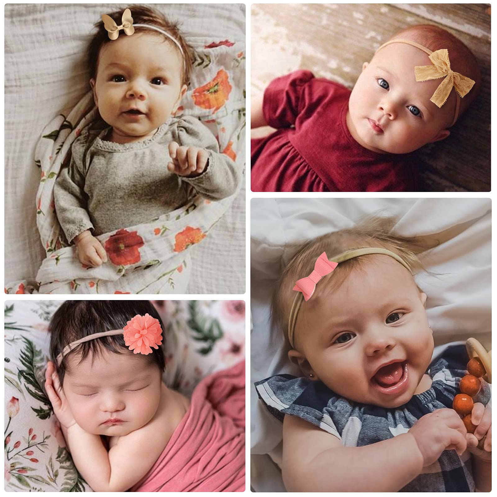 DRESHOW 10 Pcs Bébé Bandeaux Bébé Fille Bandeau Cheveux Bande de Cheveux Arc Bande de Cheveux Bandeaux Accessoires Bébé Fille Enfant Turban Bandeau