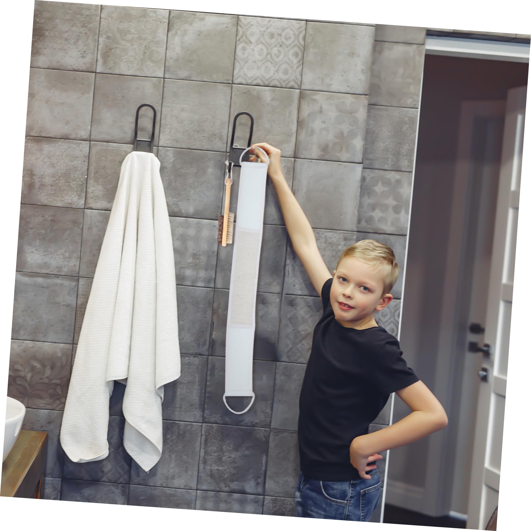 6 Stück Spa Bade und Körperbürsten mit Massageborsten Rückenpeeling für Hauttypen mit Haken für Einfaches Aufhängen Reinigung von Rücken Nacken und Schultern