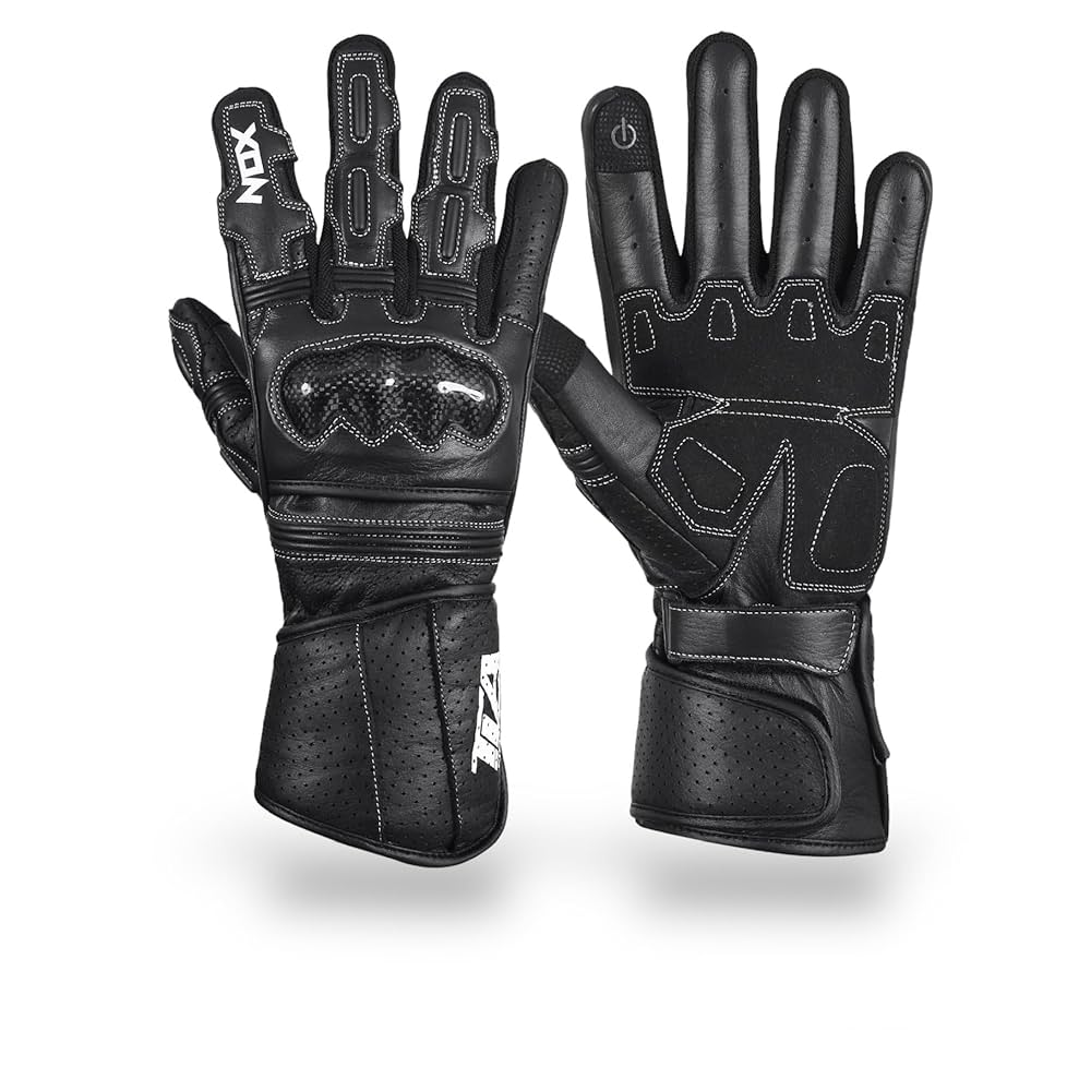 Guanti Moto In Pelle TLA NOX - Omologati CE Con Protezioni Nocche E Touchscreen