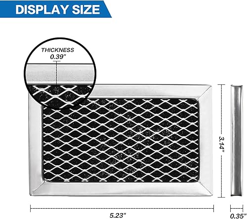 Miniatura 3 de W10892387 Filtro de carbón de microondas sobre el rango para Whirlpool, Maytag, Amana W10845250, 4455038, AP6036051, PS11769323