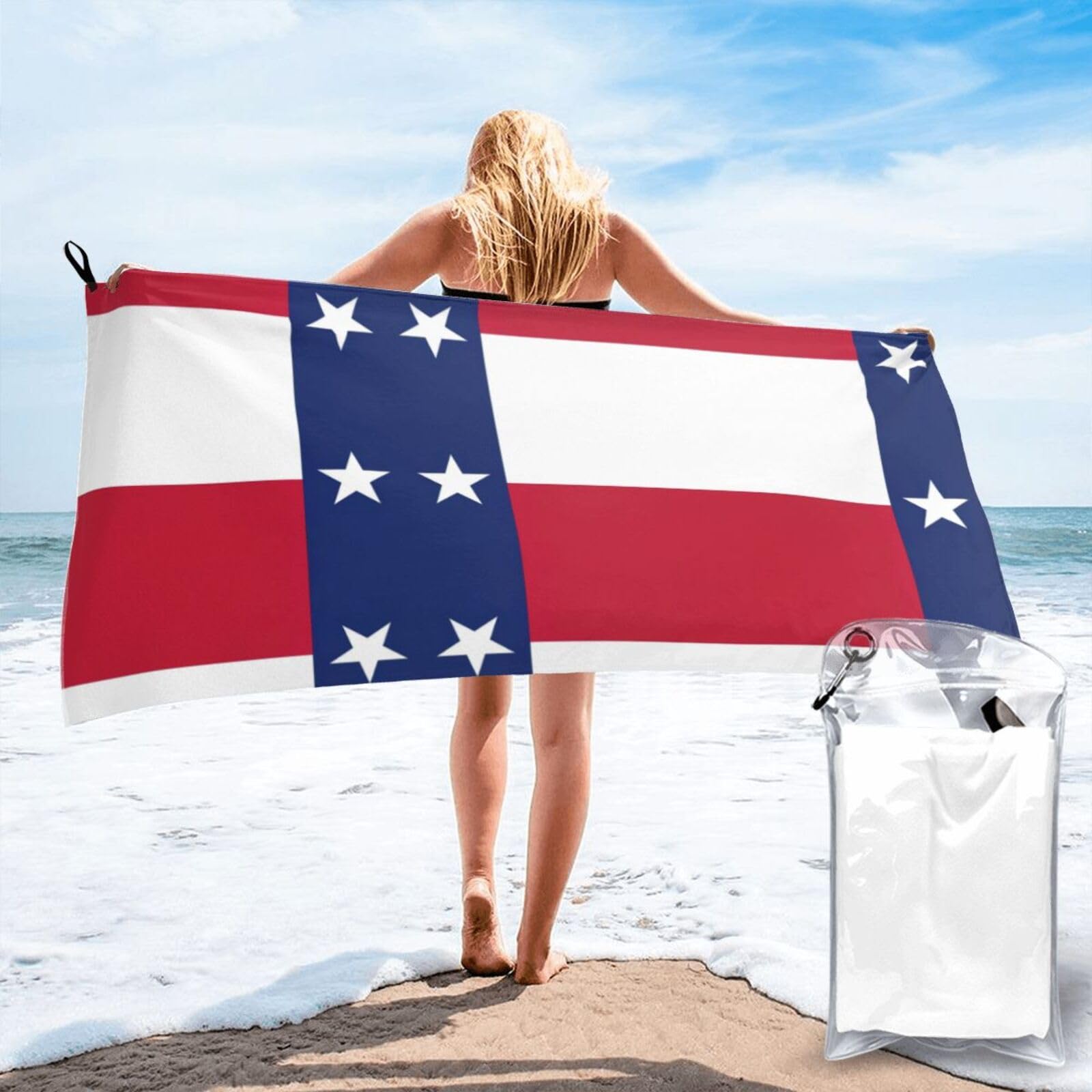TTIGLHOH Texas State Flag Print Bath Towel Quick Dry Soft Large For Beach Pool Gym Camping Spa