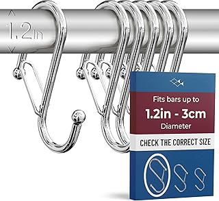 6-Pack Metal S Hooks for Hanging