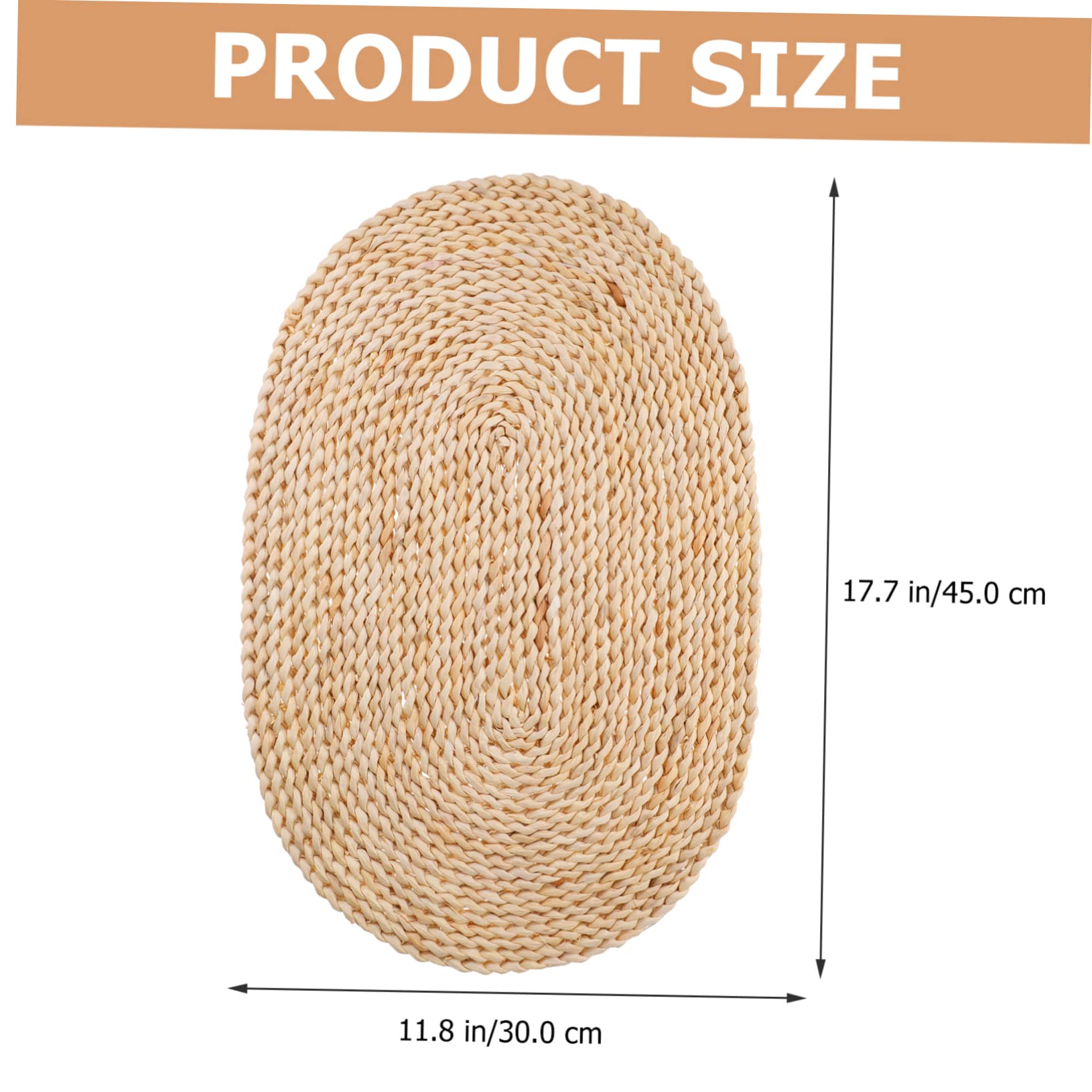 Mikinona 3st Stroh Isolierung Tischset Isolierte Topfmatte Stroh Geflochtenes Tischset Ovales Tischdecke Oval Rustikale s Matte - Getrocknete Maisschalen
