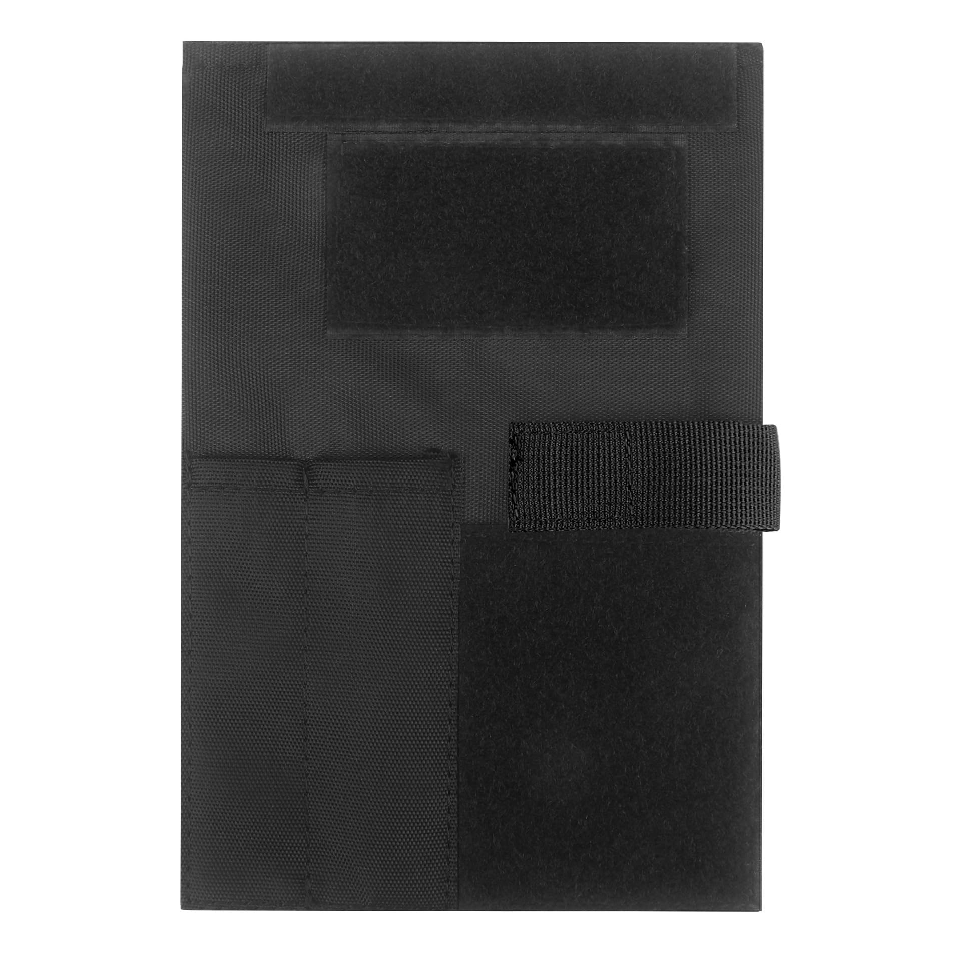 Gexgune 5.5x8 inch Military Tactical Notebook Cover - Durable Oxford Fabric with MOLLE/Patch Panel, Card Pockets & Pen Holder | Fits Field Notes (Black)