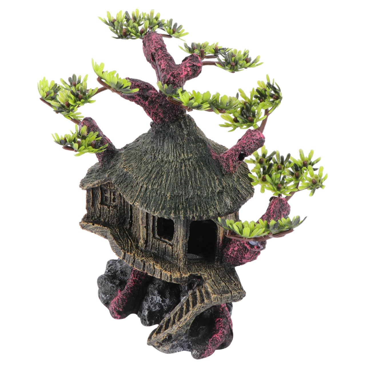 Housoutil Aquarien-Dekoration Aus Kunstharz Aquarium-Ornament Aquariumhaus-Ornament Für Süß Und Meerwasser Dekoration Für Fischbecken Und Wohnmöbel