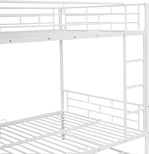 Miniatura 10 de Merax Litera de metal individual sobre cama individual con estante y barandillas para dormitorio, para niños, niñas y adultos, color negro