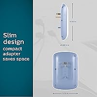 Vista 4 de Philips 6 enchufes extensores con protector contra sobretensiones, paquete de 2, toma de pared, 900 julios, 3 puntas, diseño que ahorra espacio, luz