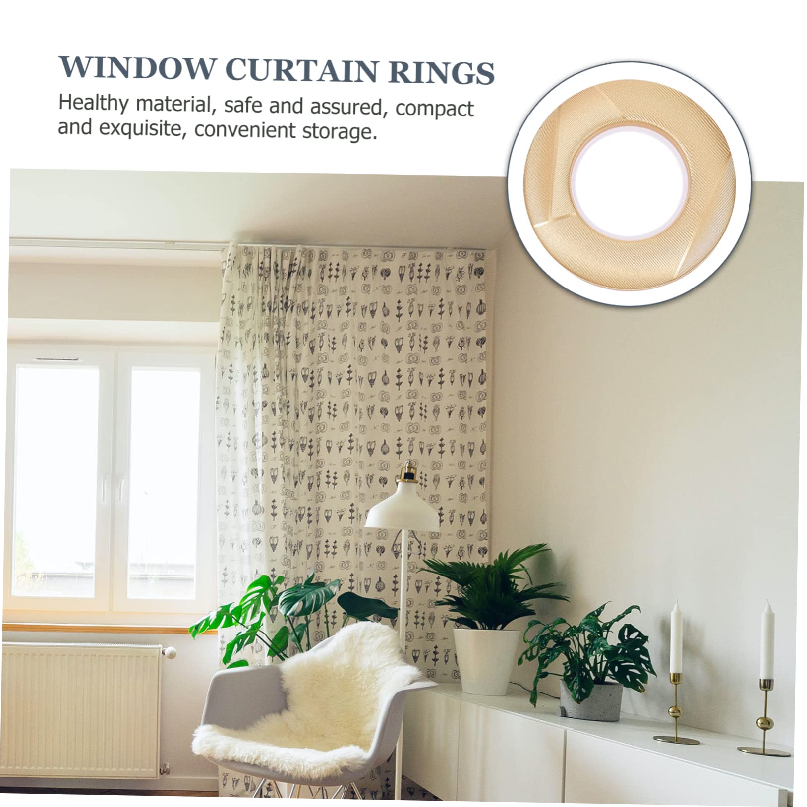 80 Stück Vorhang Ösenringe aus Kunststoff Pp Selbstsichernde Fenstergardinenringe mit Rundem Design Kratzfest für Wohnzimmer und Schlafzimmer