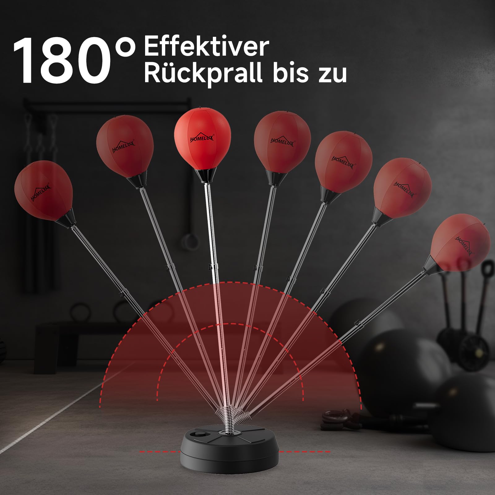 Zestaw bokserek treningowych, 121-145 cm, z regulacją wysokości, piłka odblaskowa, 2 pary rękawiczek, 1 pompka, boks, nadaje się dla profesjonalistów i początkujących