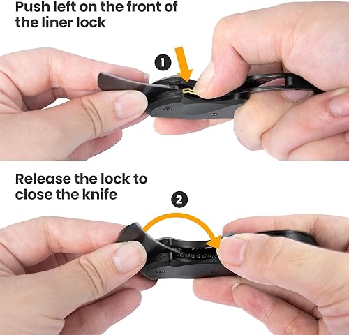 Miniatura 10 de Navaja de bolsillo pequeña para hombres, con mosquetón, cortador de caja de cuchillos con hoja de acero inoxidable de 1.34 pulgadas, mini cuchillos