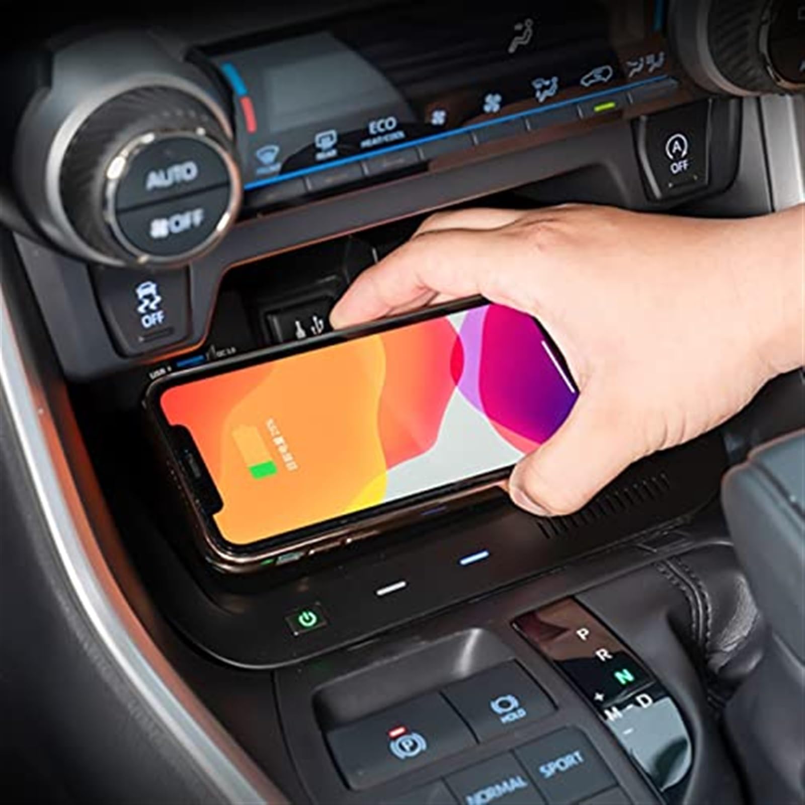 Bezprzewodowa ładowarka samochodowa 15W ładowarka QI do telefonu szybka ładowarka Pad do panelu ładowania, dla Toyota, dla RAV4, 2019 2020 2021 2022 akcesoria Bezprzewodowa ładowarka samochodo