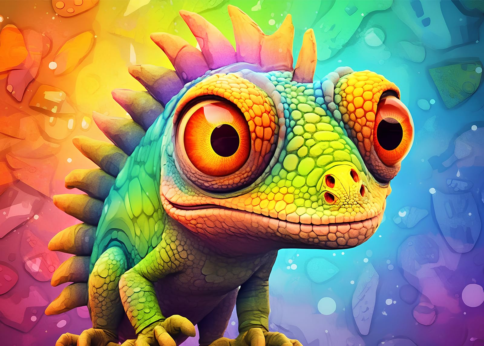 Bullglesup Puzzles for Adults 1000 Pieces, Chameleon Jigsaw with Poster Letter on Back, Unique Pieces Fit Well No Dust (27.5"x19.6") โ image 1