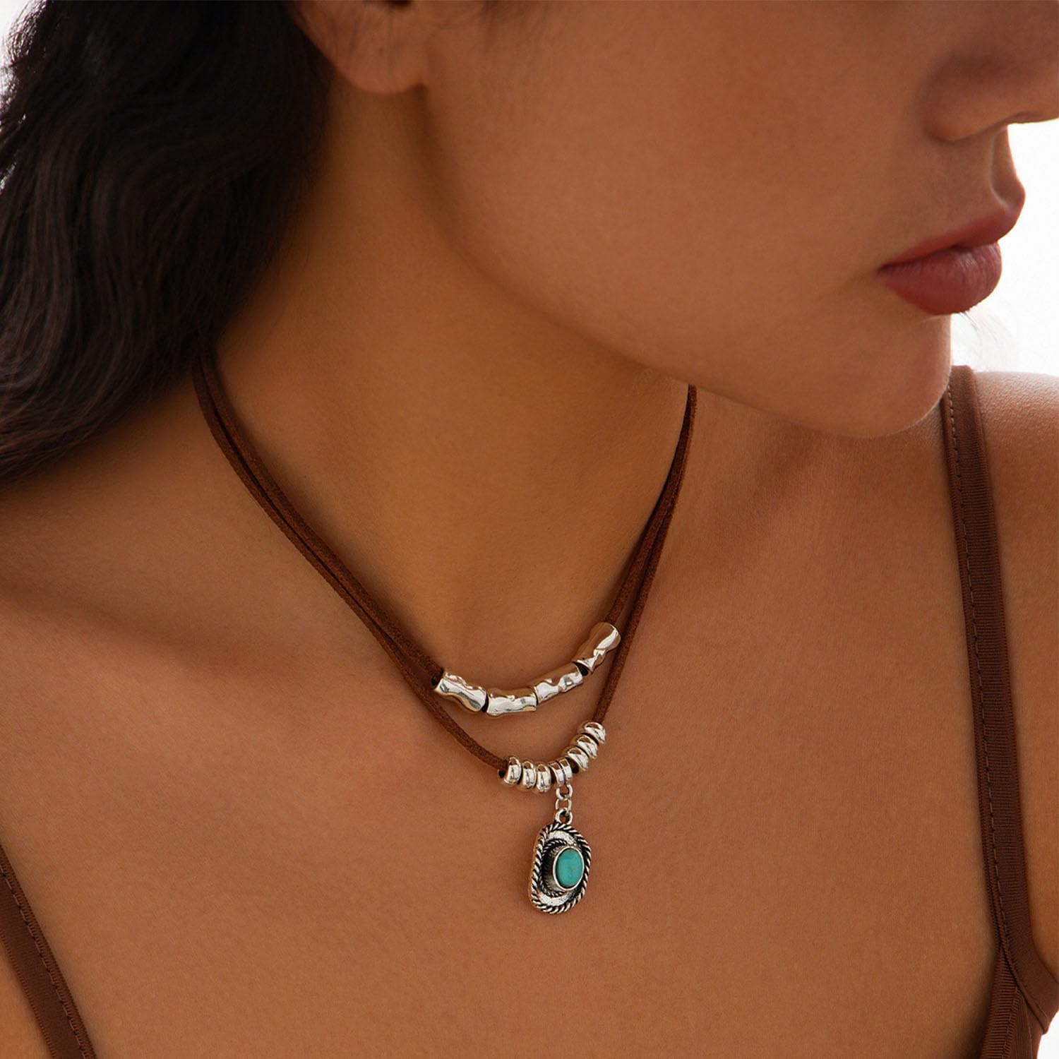 Western Necklace for Women Turquoise Beaded Necklaces Cowgirl Necklace for Women Western Cowboy Hat Necklaces Country Concert Accessories - Image 3