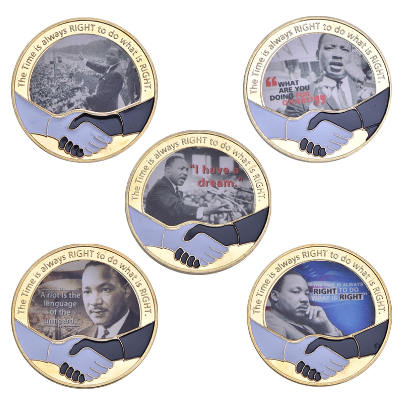 DAZULI Martin Luther King Gold Plated Commemorative Coins Challenge Coin  Souvenir Gift for Collection-coin1 with case : Amazon.co.uk: Toys & Games