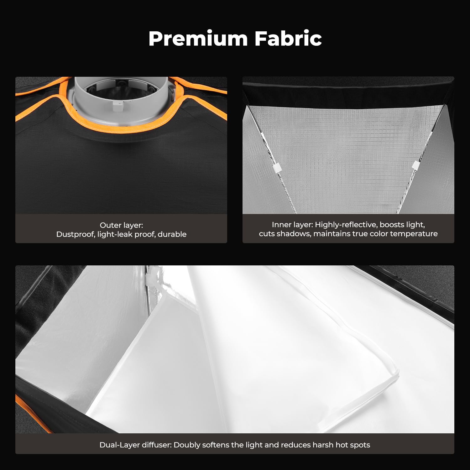K&F CONCEPT Szybki montaż prostokątny softbox 60×90 cm