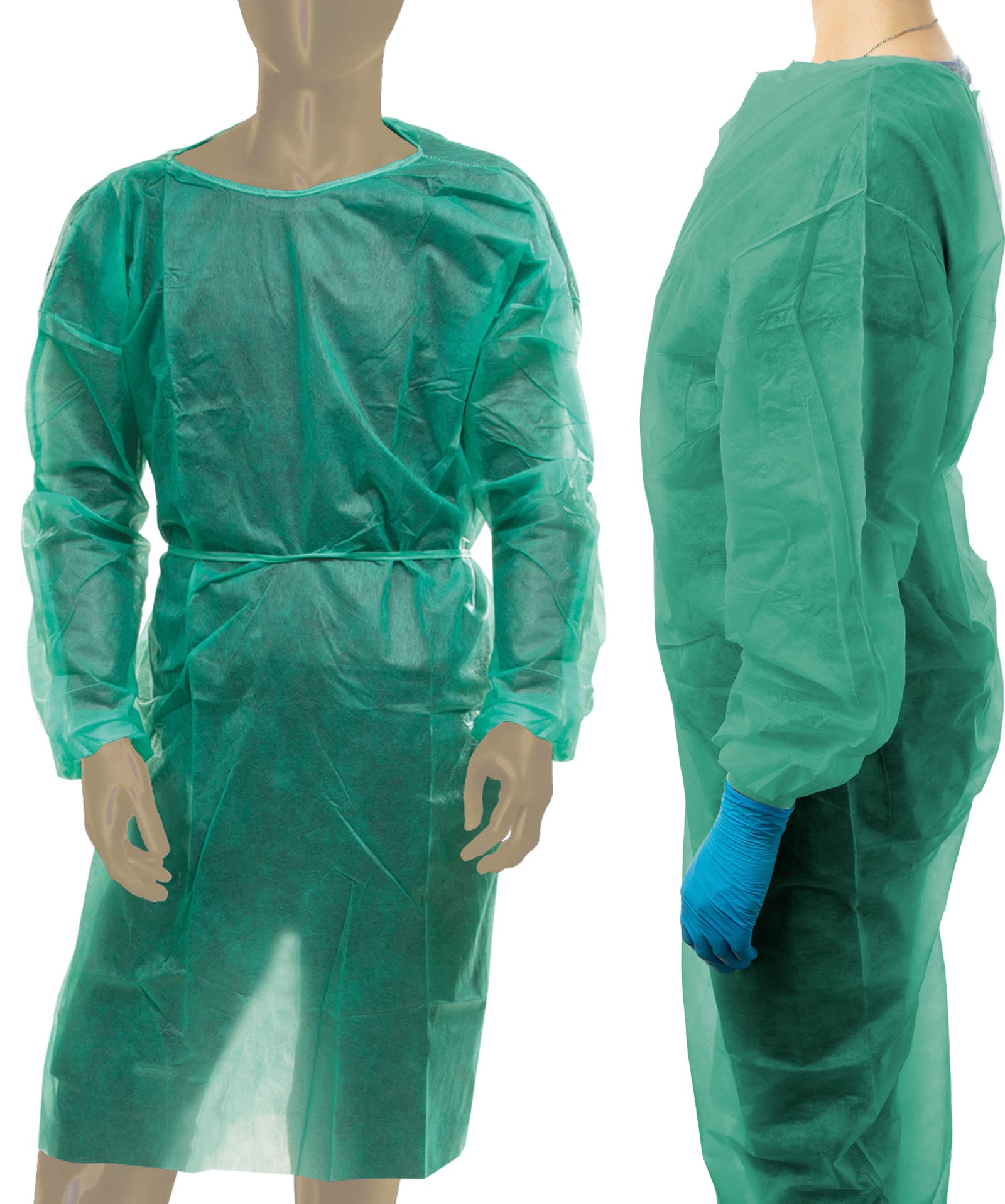 Gisinti Camici Monouso TNT 30GR Dispositivo Medico Classe I Non Sterili Verde 10 Pezzi