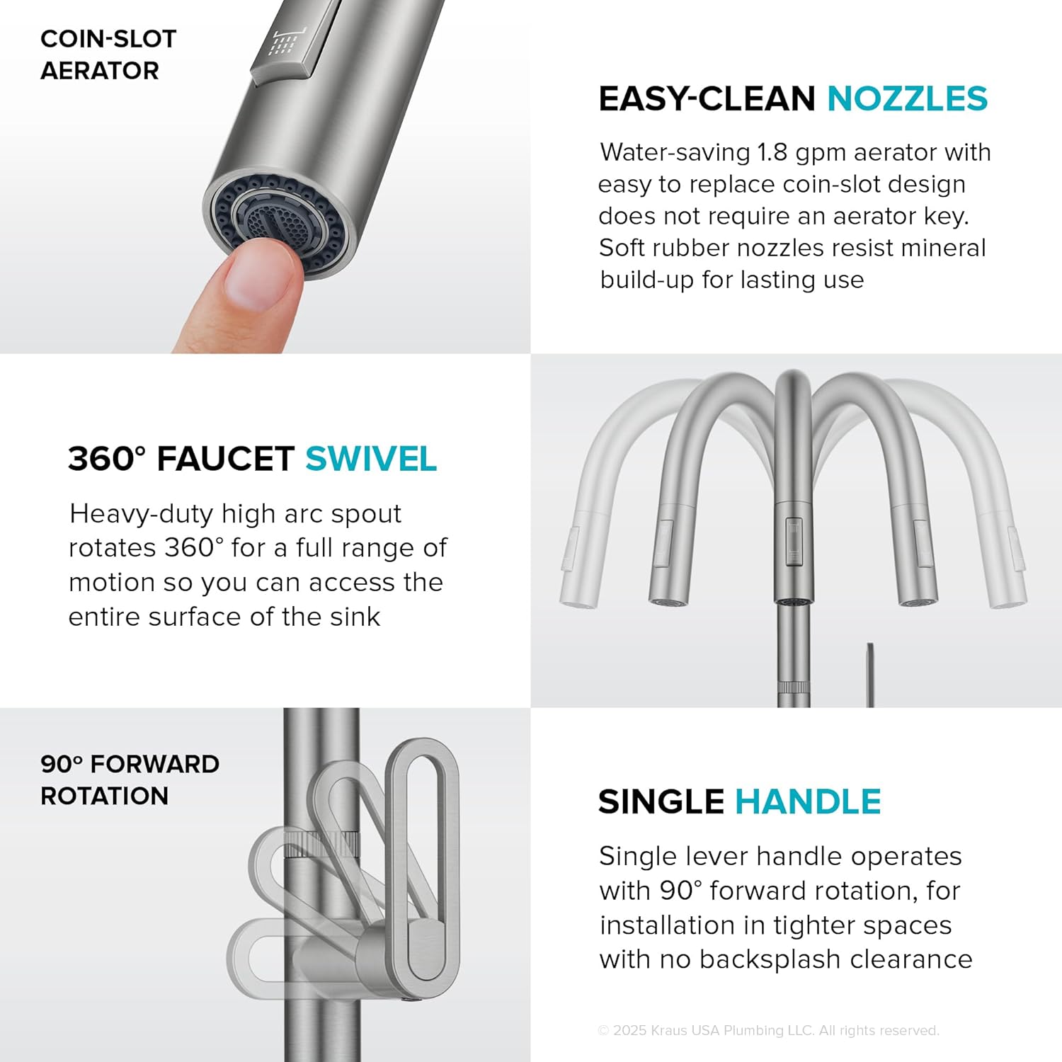 KRAUS Vetra 2-Function Single Handle Pull Down Kitchen Faucet in Spot-Free Brushed Brass, KPF-2850SFBB