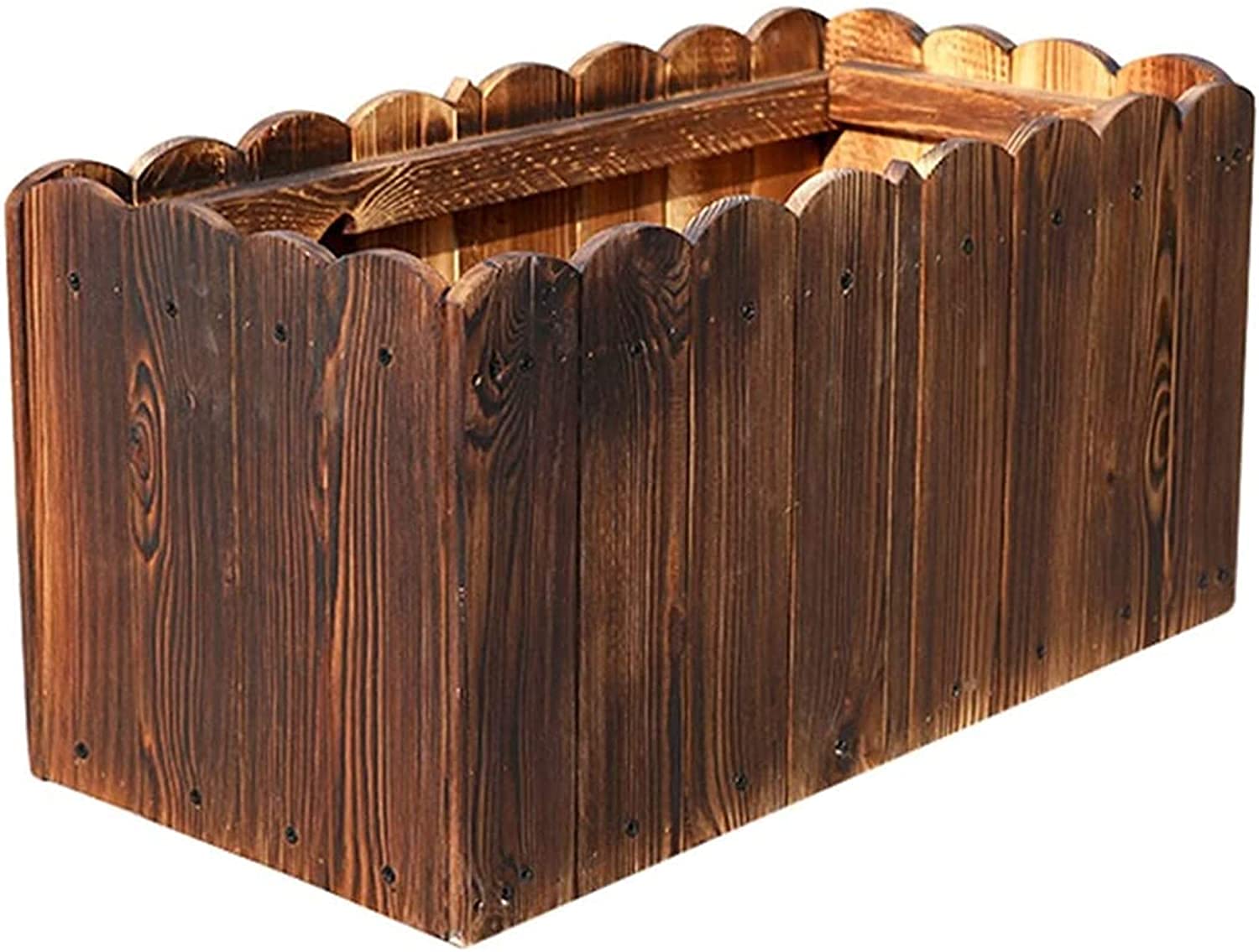 Mesas de Cultivo Balcón al Aire Libre Comedero de Flores Jardinería Caja de plantación de Cama de jardín elevada Caja de plantación (Color:Natural;Size:60X20X30CM)