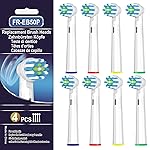 Replacement Toothbrush Heads for Oral B Pro 1000 Replacement Heads,Braun Replacement Brush Heads Refill Compatible with Genius X,Smart 1500,Pro 5000,8 Count,White