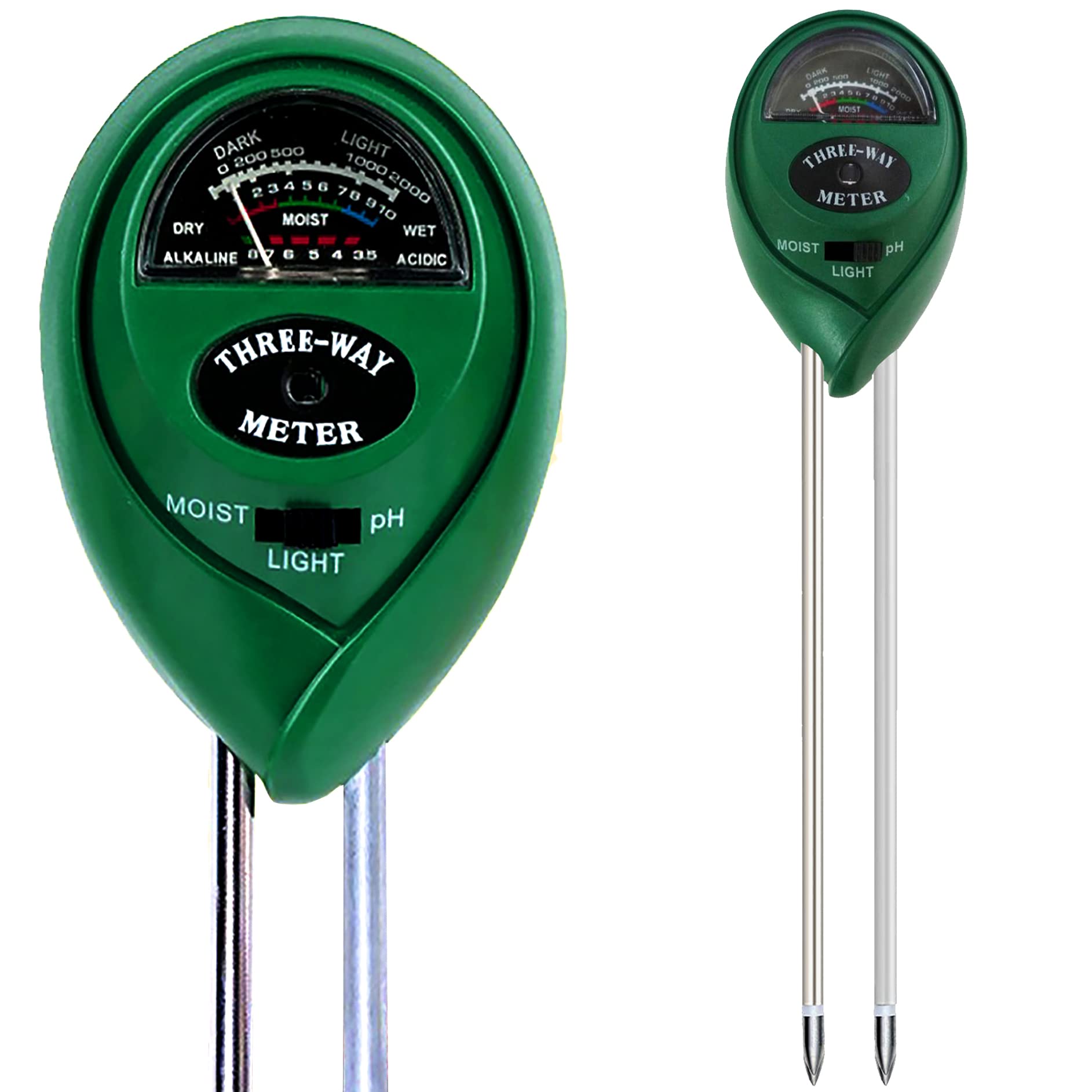 Divolight 3-in-1 Soil Tester. Soil pH Meter + Moisture Meter + Light Meter Tool for Garden Farm Lawn houseplants Indoor & Outdoor (No Battery Needed) Test Kit for Garden