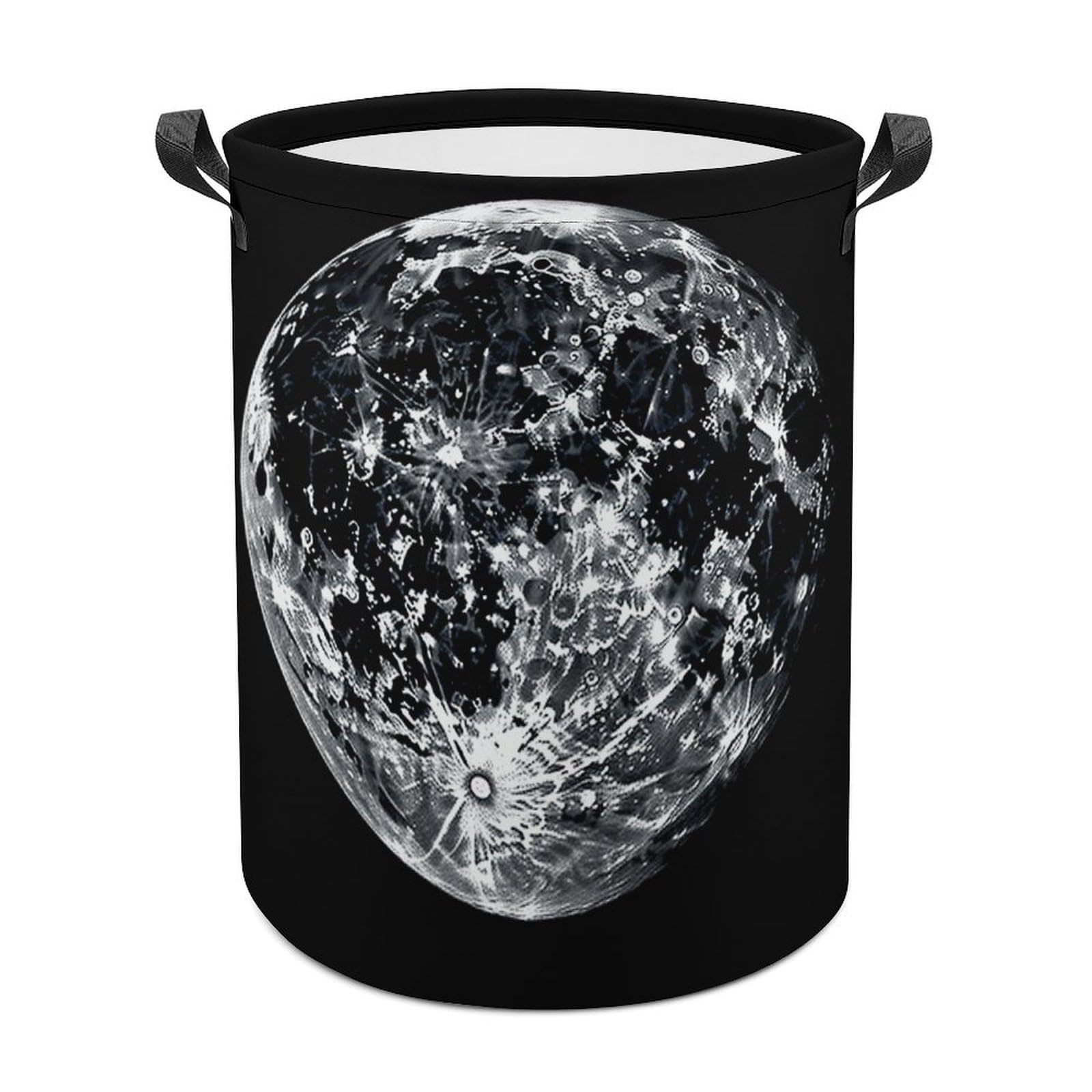Moon Laundry Basket Freestanding Waterproof Laundry Hamper Collapsible Tall Clothes Hamper with Reinforced Handles Waterproof Laundry Bag for Dorm Bathroom Home 44x44cm