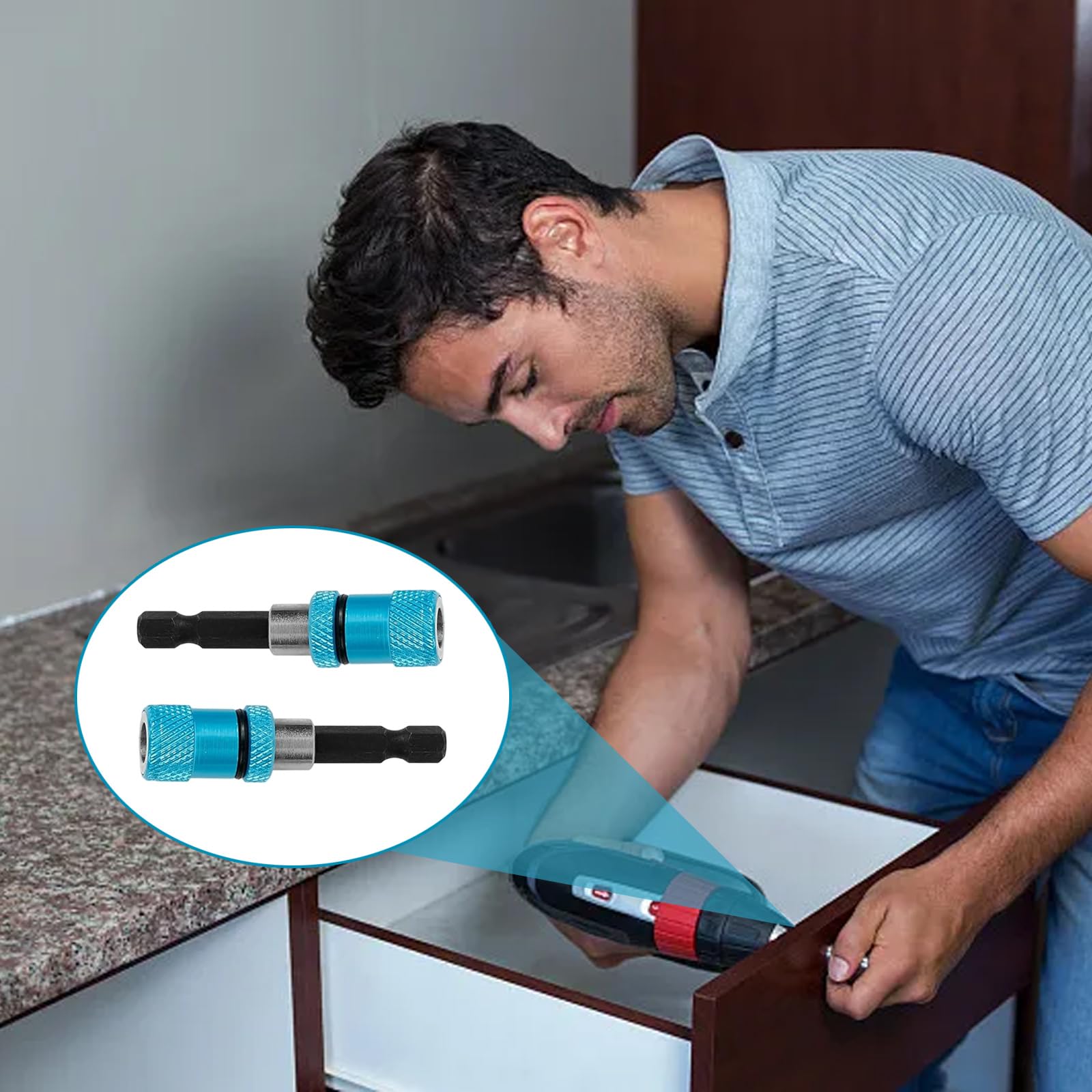 3 inserti per cartongesso, attacco esagonale da 1/4 pollici, attacco rapido magnetico, avvitatore per cartongesso, punta magnetica, supporto per cacciavite, supporto per punte magnetiche