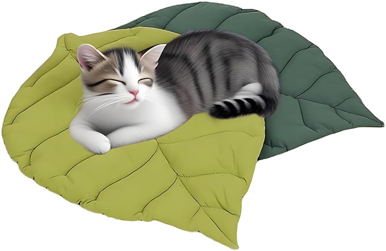 Double-Sided Floor Mat Cover Pad Leaf Shaped Pet Mat