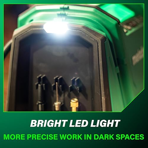 Miniatura 12 de Metabo HPT Inflador de doble función inalámbrico multivoltios de 18 V, inflador de aire portátil con modos de alta presión y alto volumen, presión