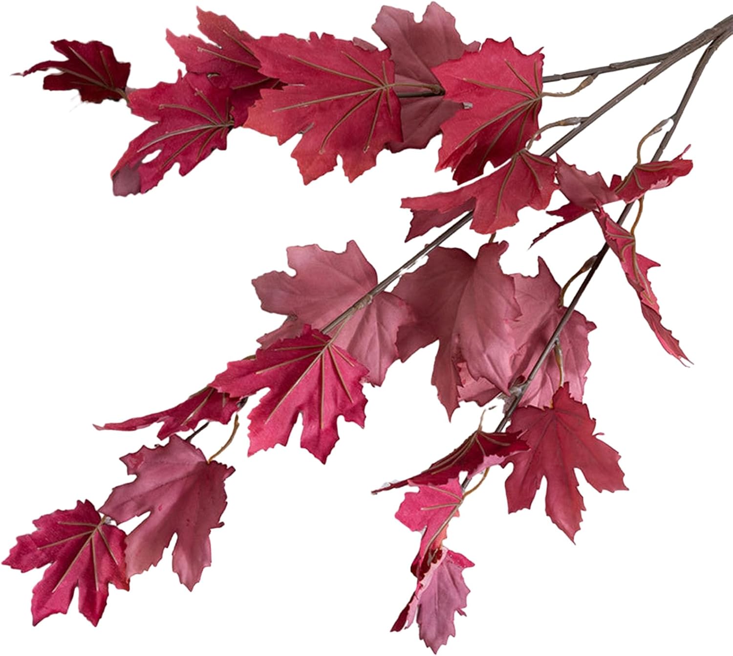 3 PCS Artificial Maple Leaves Branches Stems Faux Maple Leaf for Thanksgiving Decorations Lifelike Fall Leaf for Room Decor Simulation Plant Realistic Maple Leaf for Home Decor Green