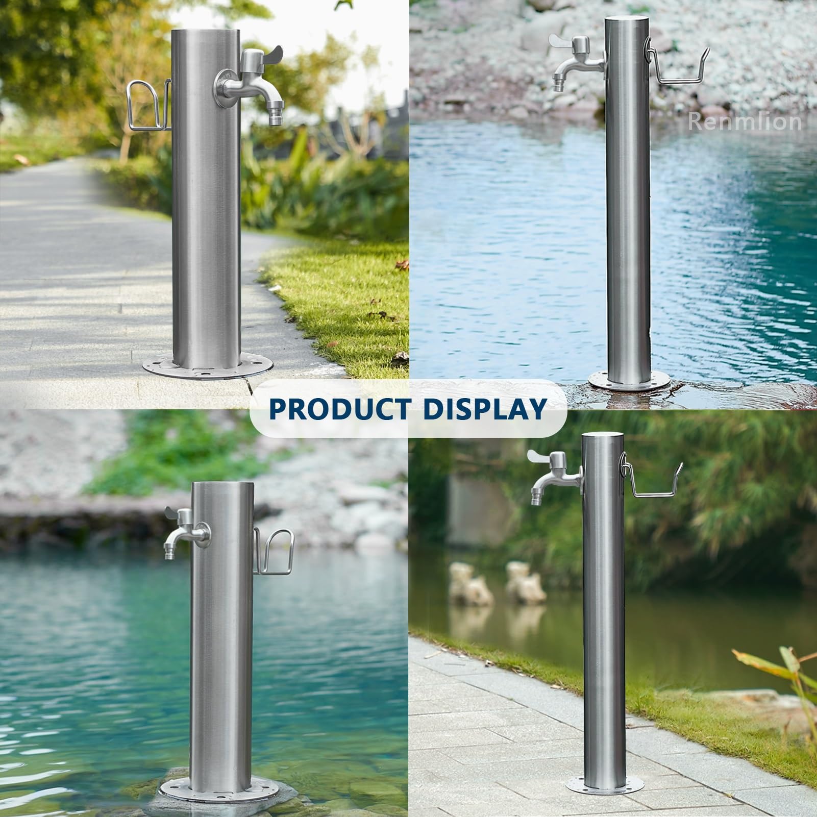 Fontana di acqua all'aperto dell'acciaio inossidabile con il rubinetto indipendente della colonna d'acqua del giardino per il lavaggio dell'automobile dell'impianto di irrigazione e la decorazione del