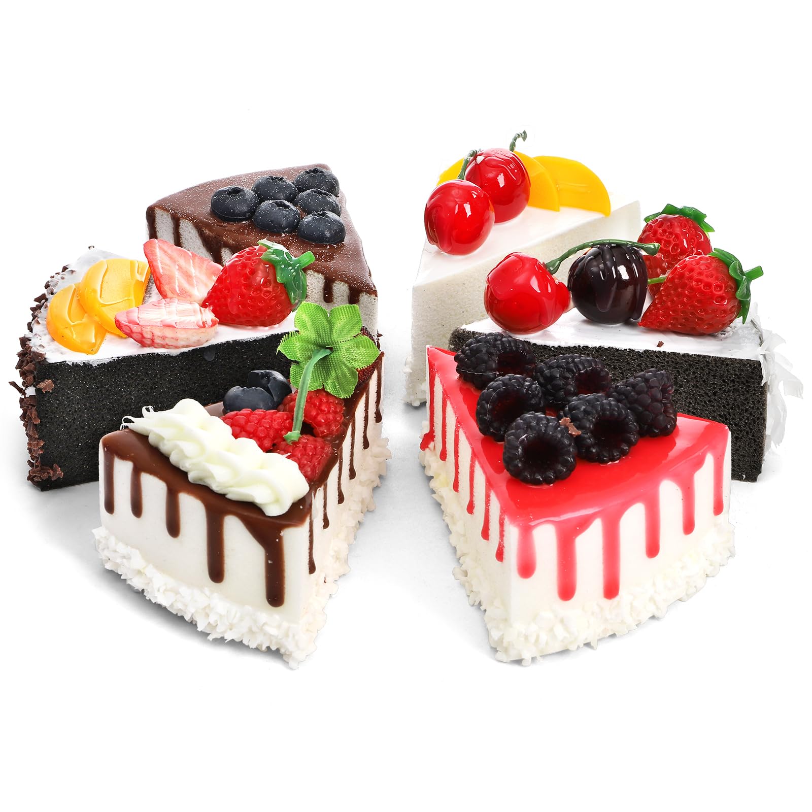 Amazon.com: Peohud 6 PCS Fake Slice Cake, Artificial Cake for
