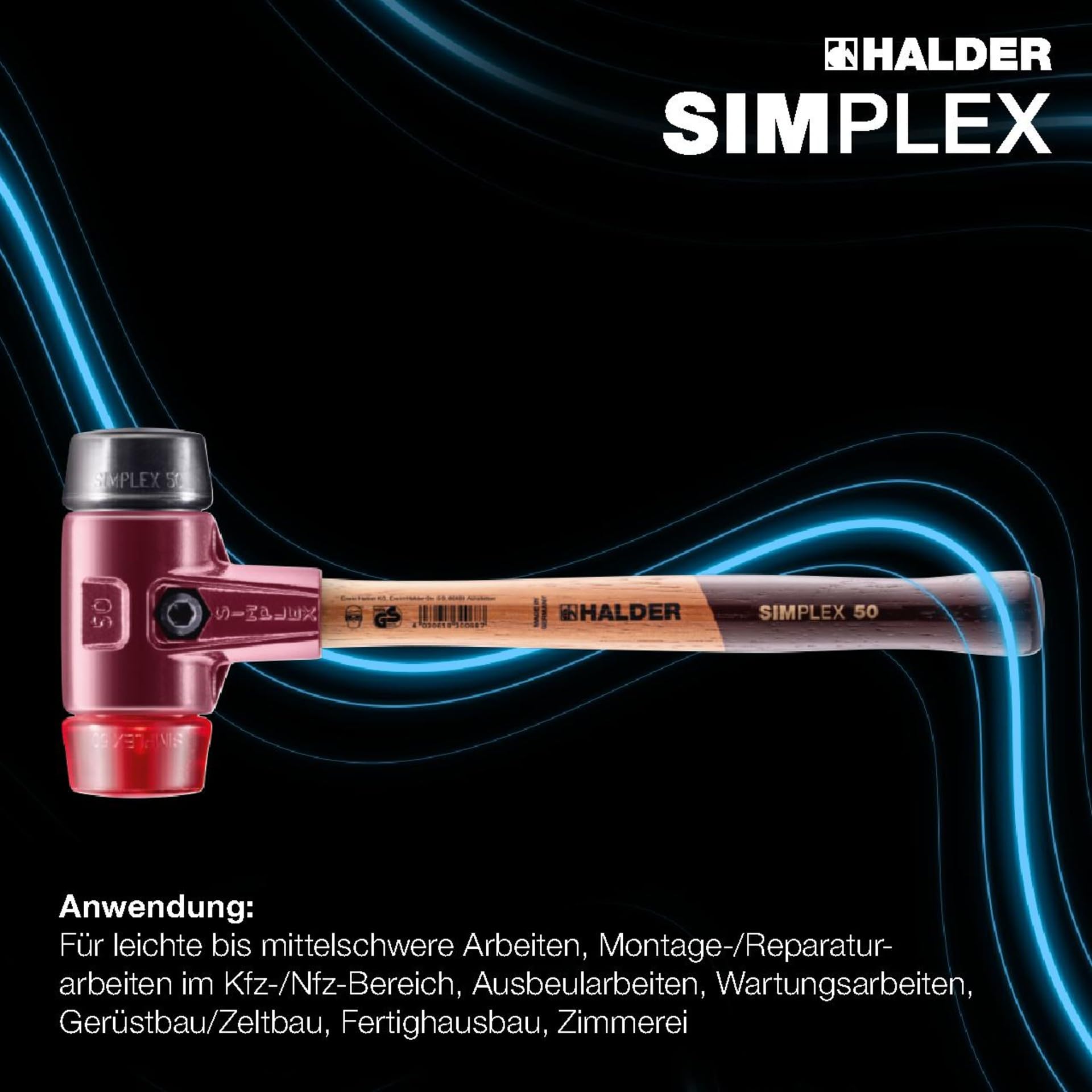 HALDER - Aktionsbox, SIMPLEX-Schonhammer, Gummikomposition/Plastik plus Magnethalter | 3026s008