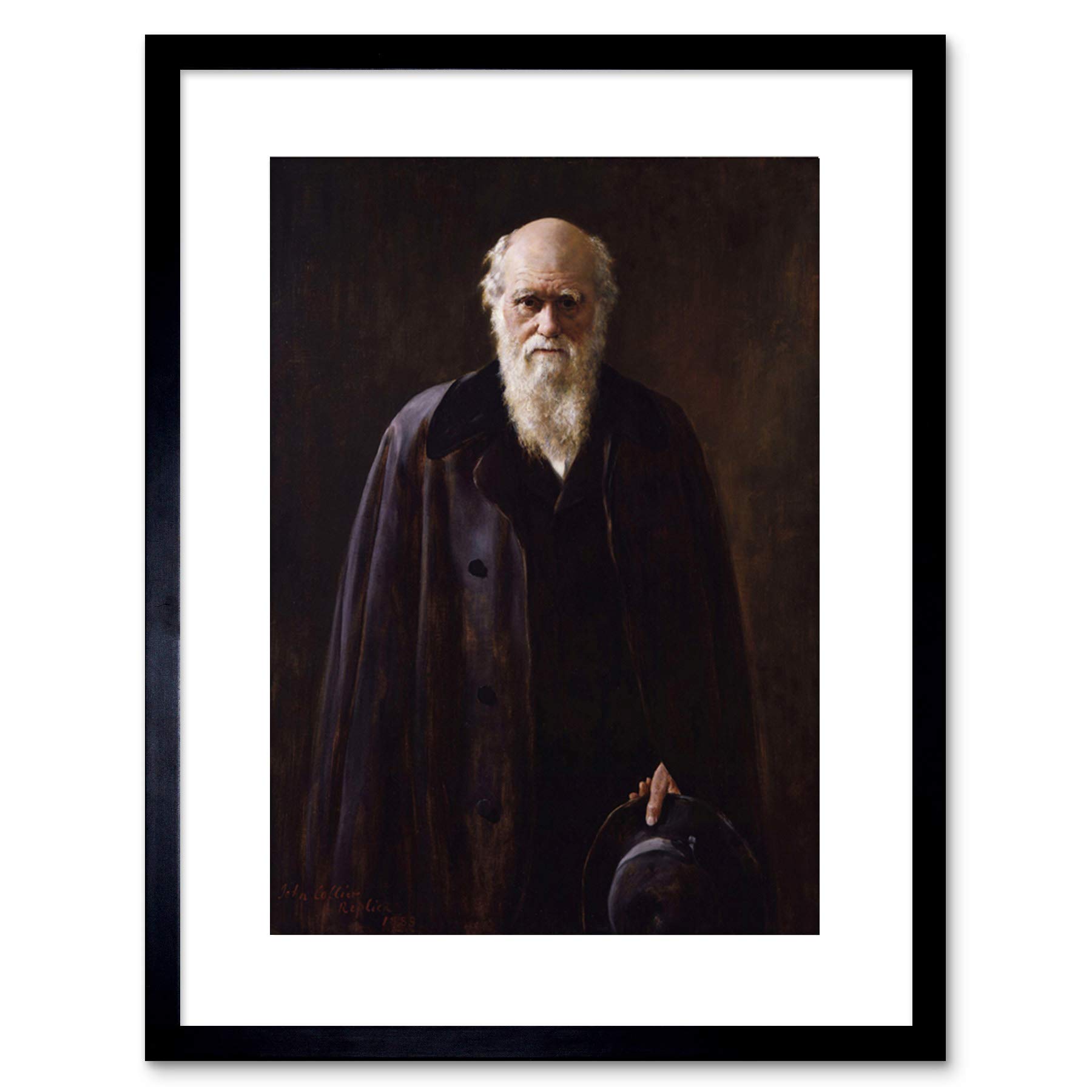 Wee Blue Coo COLLIER PORTRAIT SCIENTIST CHARLES DARWIN SMALL FRAMED ART PRINT F97X13264