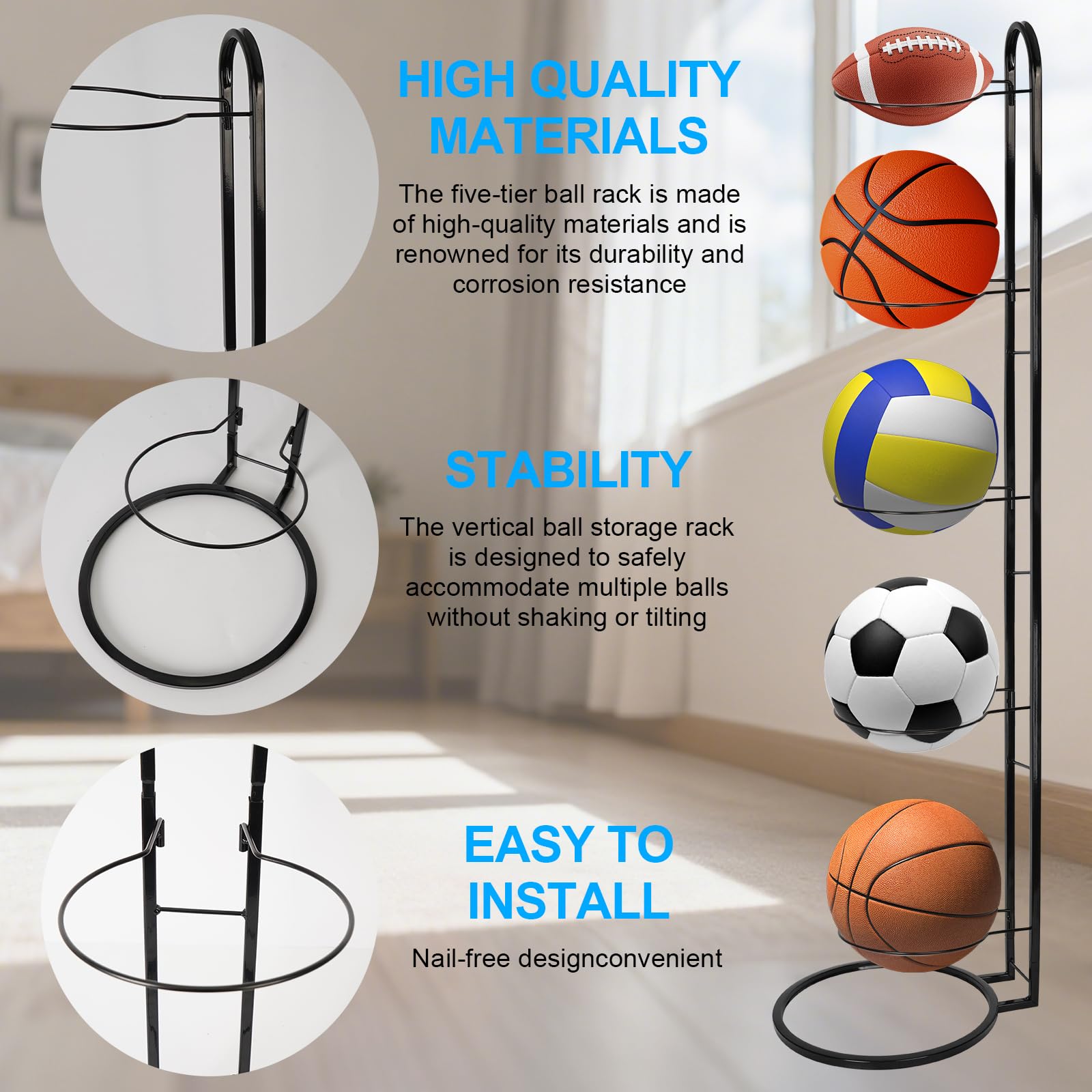 1 Pièce Porte-ballon Mural Pour Basketball Et Football, Support De Balle De Sport Pour La Maison, Organiseur D'équipement De Basketball | Mode en ligne | SHEIN ANCE