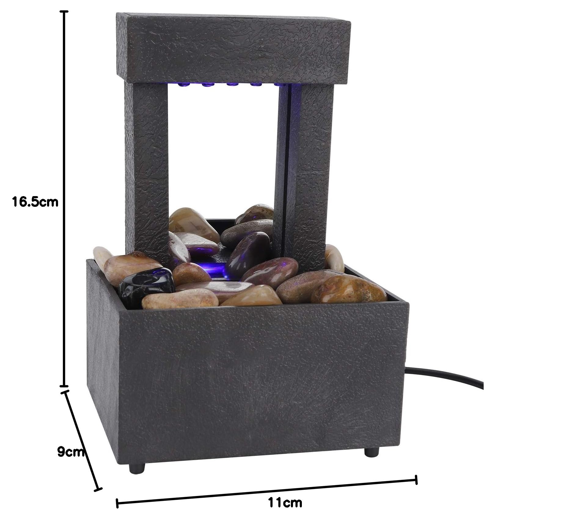 Fontanelle da Interno, Fontana a Cascata Leggera Zen, Fontana da Meditazione Zen con Luce LED, per Casa Ufficio Camera da Letto Soggiorno