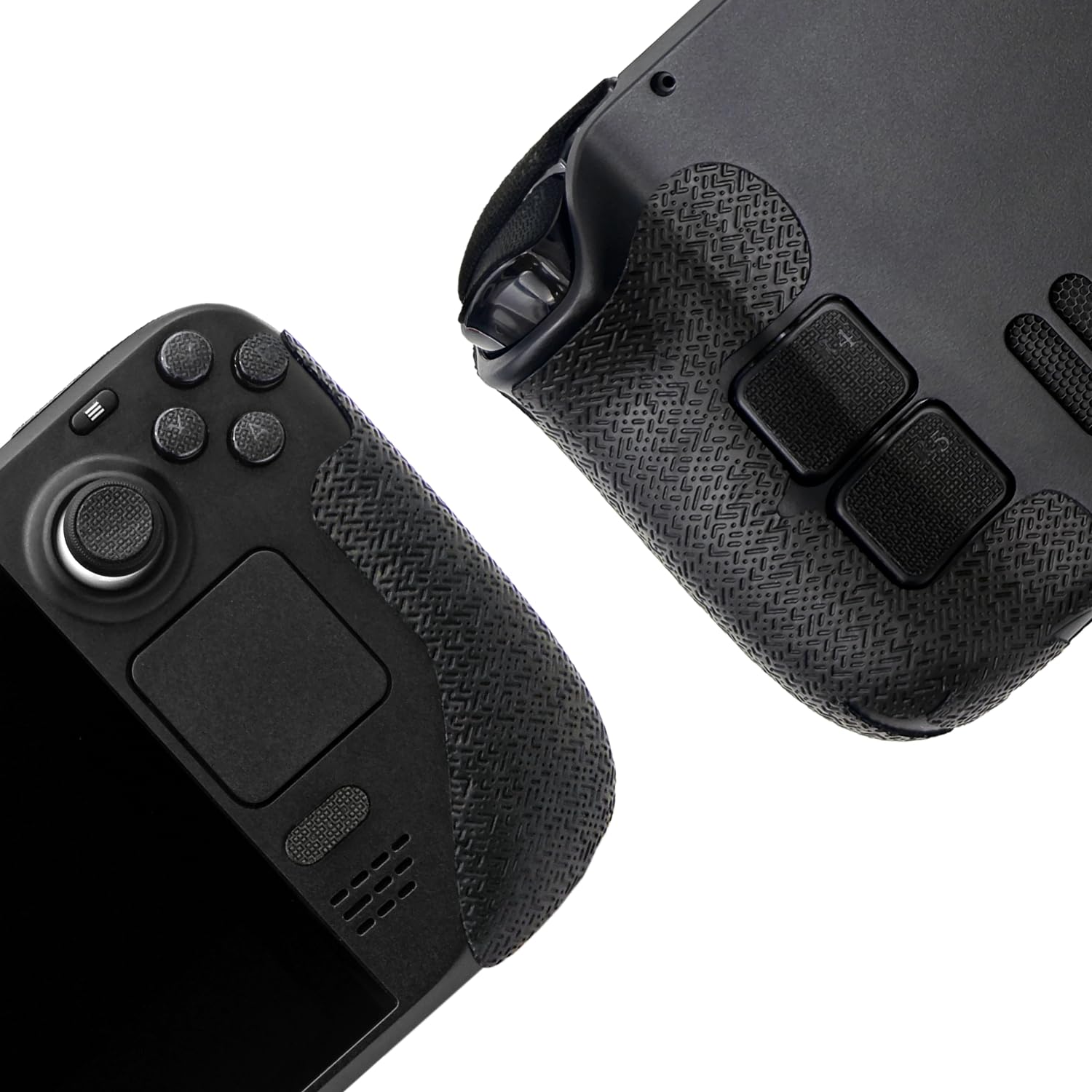 Luck&Link Controller Grip for Steam Deck,Textured Skin kit,for Steam Deck OLED&LCD Anti-Skid Sweat-Absorbent Controllers Handle Grips, Buttons (Normal-Obsidian Black)