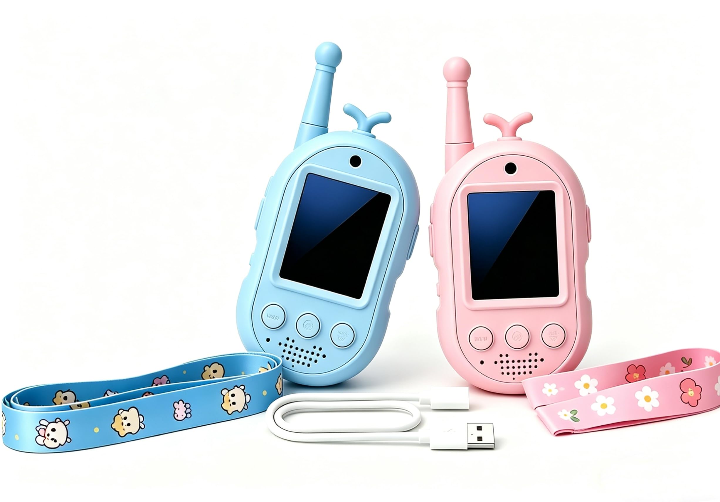 Kids Walkie Talkies,Video Walkie Talkies For Kids,Walkie Talkies Rechargeable,Walkie Talkies For Kids,Walkie Talkies Kids,Age 4-12 Sensory Toys For Autism Girls Boy Birthday Presents Pink Blue