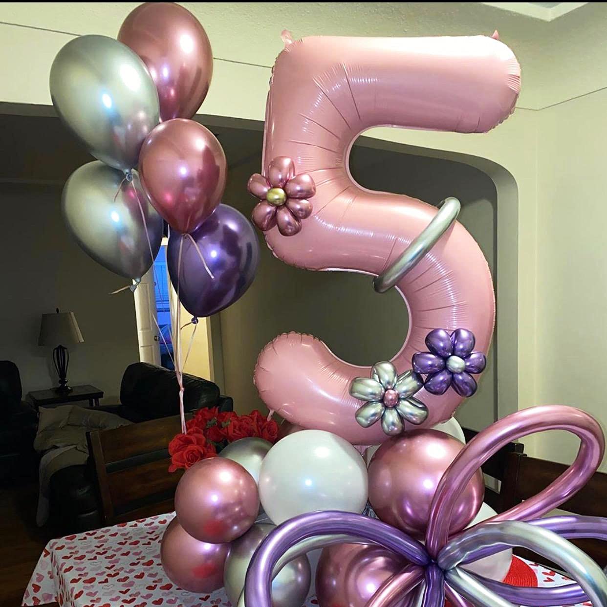 Red 0 balloon 40 Inch Giant Helium Foil Number 0 to 9 Red Balloon Birthday Wedding Party Digital Decorations (Number 0) — view 109