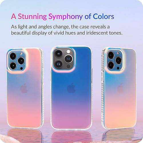Miniatura 3 de LONLI Hue - Funda iridiscente para iPhone 15 Pro, protección contra caídas de 10 pies, a prueba de golpes, con efecto de cambio de color, linda y